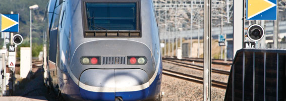 TGV leaving station